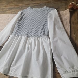 Sweat vest with built in blouse